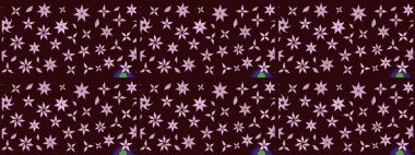 Kahverengi renkli Asya tekstili. Raster illüstrasyonu. Çiçek desenini çiz.