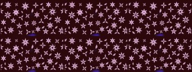 Düz Çiçek Elementleri Tasarımı. Renkli Bahar Teması eskiz kalıbı. Süslü kumaş deseni. Raster illüstrasyonunda çiçek deseni çizimi.