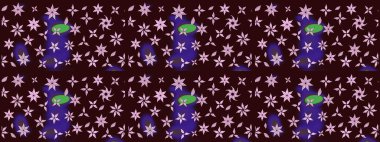 Çiçekli eskiz arkaplanı. Renkli Bahar Teması eskiz kalıbı. Düz Çiçek Elementleri Tasarımı. Çocuk stili.