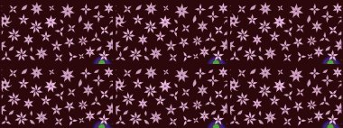 Kahverengi renkli Asya tekstili. Raster illüstrasyonu. Çiçek desenini çiz.