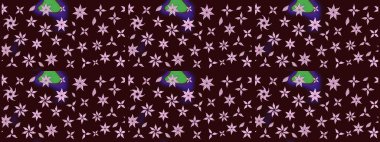 Renkli Bahar Teması eskiz kalıbı. Düz Çiçek Elementleri Tasarımı. Raster illüstrasyonu. Asya tekstil tarzında. Güzel kumaş deseni. Çiçek desenini çiz.