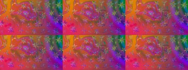 Çiçek desenli eskiz. Düz Çiçek Elementleri Tasarım Raster illüstrasyonu. Pembe renkli çiçekler. Renkli Bahar Teması çizim şablonu.