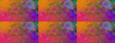 Arkaplan dokusu, duvar kağıdı, turuncu renkli çiçek teması. Soyut etnik raster çizim kalıbı. Kabile sanatı boho baskısı, klasik çiçek arkaplanı.