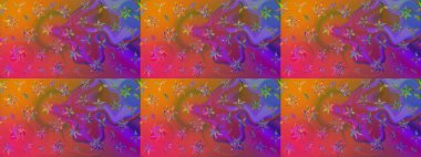 Raster Çiçek İllüstrasyonu 'nun şirin tekstili. Mor renkli etnik çiçeklerle zarif eskiz deseni.