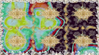 Altın çiçekli, pürüzsüz desen. Barok tarzında altın çiçekli süs. Tarafsız renklerde altın element. Damask arkaplanı.