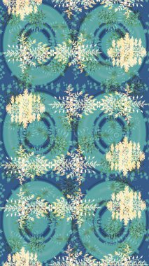 Raster mavisi, bej ve yeşil kar tanelerinden izole edilmiş. Kar taneleri koleksiyonu. Güzel bir kış süsü. Raster illüstrasyonu.