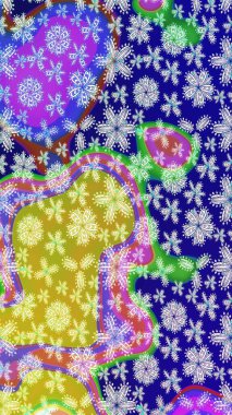 Modern çiçek arkaplanı. Parlak renkli çiçekleri ve mavi yaprakları olan harika bir çiçek deseni. Moda baskıları için zarif bir şablon. Halk stili.