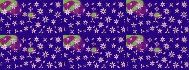 Raster deseni. Yumuşak, mavi renkte yaz çiçekleri. Küçük çiçekteki sevimli çiçek deseni. Raster illüstrasyonu.