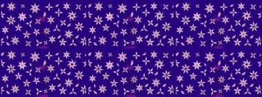 Çiçekli karalama şeklinde Raster çiçek deseni. Raster illüstrasyonu. Yumuşak, bahar çiçekleri mavi renklerde.