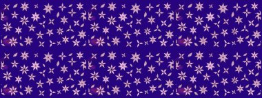 Mavi renkli çiçekler. Kumaş desenli papatya çiçekleri ayrıntıları.