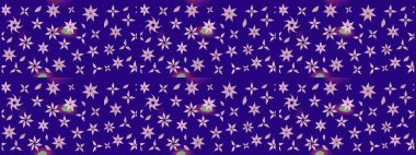 Zarif, parlak ve mavi çiçek desenli tasarım. Raster. Sabıka baskıları, bebek kıyafetleri, duvar kâğıtları, paket kutuları vb..