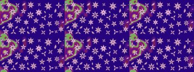 Klasik çiçekler. El çizimi, soyut ve süslü elementler. Suluboya resim taklit Raster çizimi. Yaz çiçekleri teması. Mavi renkler.