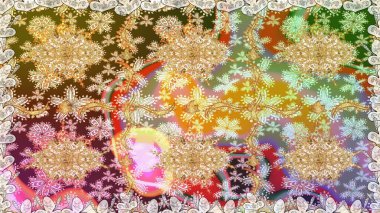 Doğulu stil, altın elementlerle altın rengi nötr renkte arabesk yapar. Raster altın desen. Kusursuz kıvırcık saçlar..