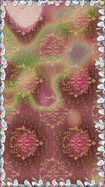 Kahverengi renklerde. Raster illüstrasyonu. Çiçekli güzel suluboya desen.