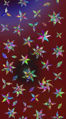 El çizimi çiçek çizimi deseni (fayans). Tekstil için suluboya eskiz deseni. Şirin çiçekli, desenli, kırmızı renkli çizim deseni.