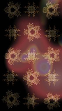 Raster resim. Kar tanesi renkli desen. Renk arka plan üzerinde izole soyut kar taneleri ile düz tasarım. Snowflakes desen. Raster kar taneleri arka plan.