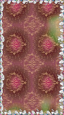 Raster illüstrasyonu. Anti-stres için soyut örnek sayfası. Kahverengi renklerde.