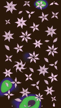 Güzel kumaş deseni. Güzel karalamalı çiçek desenli çizim. Küçük çiçekteki sevimli çiçek deseni. Raster illüstrasyonu.