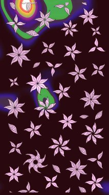 Düz Çiçek Elementleri Tasarımı. Güzel eskiz şekli. Güzel kumaş deseni. Renkli Yaz Temalı eskiz kalıbı. Raster çiçekli arka plan. Yazdır.