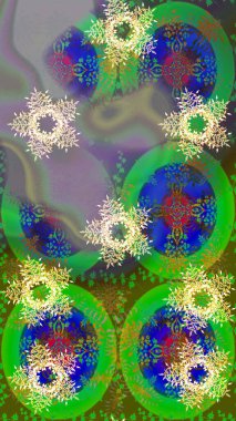 Renkli arka planda izole tatlı kar taneleri. Raster illüstrasyonu. Güzel kar tanesi ikonu. Web için güzel kar tanesi simgesinin basit gösterimi.