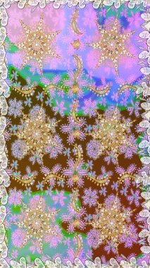 Raster Golden Mehndi kusursuz desen. Kına dövmeli süs çiçekleri, altın çıkartmalar, mehndi ve yoga tasarımı, kartlar ve parmak izleri. Tarafsız renklerde desen.