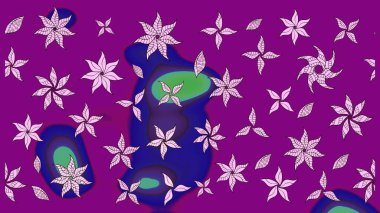 Çiçek tasarımı için inanılmaz bir kolaj cenneti tarzı. Parlak çiçekli kolaj çiçekleri mor. Çiçekli zambaklar eskiz arka planı.