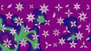 Raster suluboya çiçek deseni, narin çiçekler, mor çiçekler, tebrik kartı şablonu. Güzel kumaş deseni.