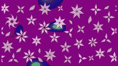 Suluboya çizimi. Çiçekli eskiz deseni. Mor renkli çiçekler. El çizimi.