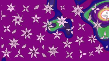 Mor renkte güzel çiçekli eskiz deseni, suluboya çiçek deseni, duvar kağıdı, kart ya da kumaş için fayanslı. Raster..