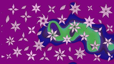 Düz Çiçek Elementleri Tasarımı. Çiçekli eskiz çizimi. Mor renkli çiçekler. Renkli Yaz Teması çizim şablonu.