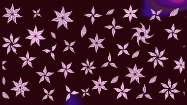 Renkli grunge, soyut arkaplanı colokahverengi çiçeklerle süslüyor. Parmak izi, kumaş, duvar kâğıdı, tekstil için raster dokusu. Nakış desenli çiçek deseni..