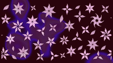 Çocuksu tasarım. Tekstil, kumaş, ambalaj, hatıra defteri için hoş bir çiçek arkaplanı. Elle çizilmiş çiçek desenli Raster çizimi. Kahverengi arkaplanda.