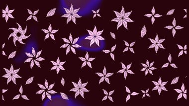 El çizimi çiçekli soyut çizim kalıbı. Kahverengi renkli çiçekler. Raster illüstrasyonu.