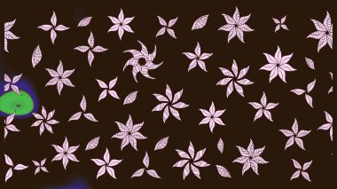 Renkli Bahar Teması eskiz kalıbı. Düz Çiçek Elementleri Tasarımı. Güzel çiçek deseni. Kahverengi renkte çiçekler.