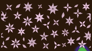 Düz Çiçek Elementleri Tasarımı. Eskiz klasiği. Renkli Bahar Teması eskiz kalıbı. Raster Şirin kumaş deseni.