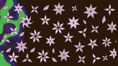 Güzel kumaş deseni. Raster illüstrasyonundaki çiçek desenli çizim. Raster illüstrasyonu. Kahverengi renklerde.