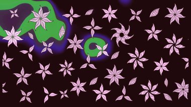 Kahverengi renkli çiçekler. Renkli Bahar Teması eskiz kalıbı. Düz Çiçek Elementleri Tasarımı. Çiçekle çizim deseni.