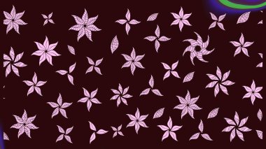 Vadinin çiçekleri kahverengi renklerde. Çiçekler. Soyut etnik raster çizim kalıbı.