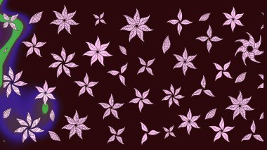 Küçük çiçekteki sevimli çiçek deseni. Kahverengi renkte çiçekler.