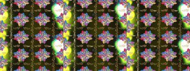 Robot resim. Küçük renkli çiçekler. Moda baskıları için zarif bir şablon. Motley illüstrasyonu. Küçük çiçekte güzel bir desen. Çiçekli bahar çiçekleri.