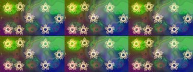 Kar tanesi süs desen. Snowflakes desen. Kar taneleri arka plan. Arka plan üzerinde izole soyut kar taneleri ile düz tasarım. Raster illüstrasyon.