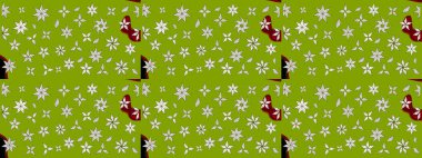 Şirin çiçekler. Raster Moda kumaş deseni. Çizgi çizimi deseni.