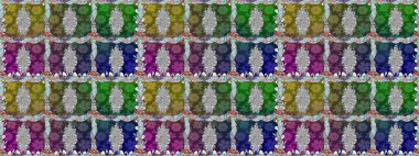 Çiçek izi. Suluboya kusursuz desen. Suluboya tarzında renkler üzerine çiçekler.