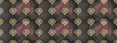 Kusursuz altın desen. Raster oryantal süs. Altın desenli gri, kahverengi ve bej rengi altın elementlerle.