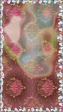 Raster illüstrasyonu. Tropik, dikişsiz çiçek deseni. Kahverengi renkte çiçekler.