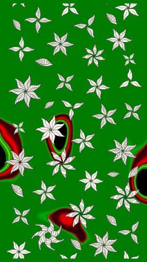 Modern çiçek arkaplanı. Moda baskıları için zarif bir şablon. Halk tarzı. Parlak renkli çiçekleri ve yeşil yaprakları olan harika bir çiçek deseni..