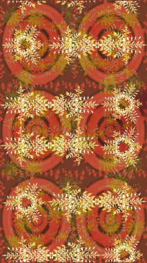 Kışın sembolü. Raster illüstrasyon kar taneleri. Kahverengi, turuncu ve pembe renkli suluboya kar taneleri. Güzel dekorasyon.