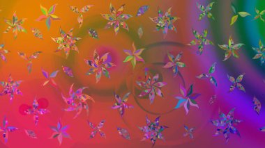 Kahverengi renkli güzel bir tekstil. Raster illüstrasyonu. Suluboya çiçekli çiçek deseni.