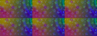 Eski usul. Kumaş, tekstil, duvar kağıdı baskısı için. Eskiz geçmişi. Raster illüstrasyonu. Renkli desenli eskiz deseni, kahverengi çiçekler ve dekoratif elementlerle.