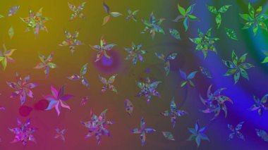 Düz Çiçek Elementleri Tasarımı. Raster güzel kumaş deseni çiziyor. Çiçek deseni. Renkli Bahar Teması çizim şablonu.